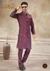 Outluk Wedding Vol 52 Satin Silk Mens Modi Jacket Kurta Pajama
